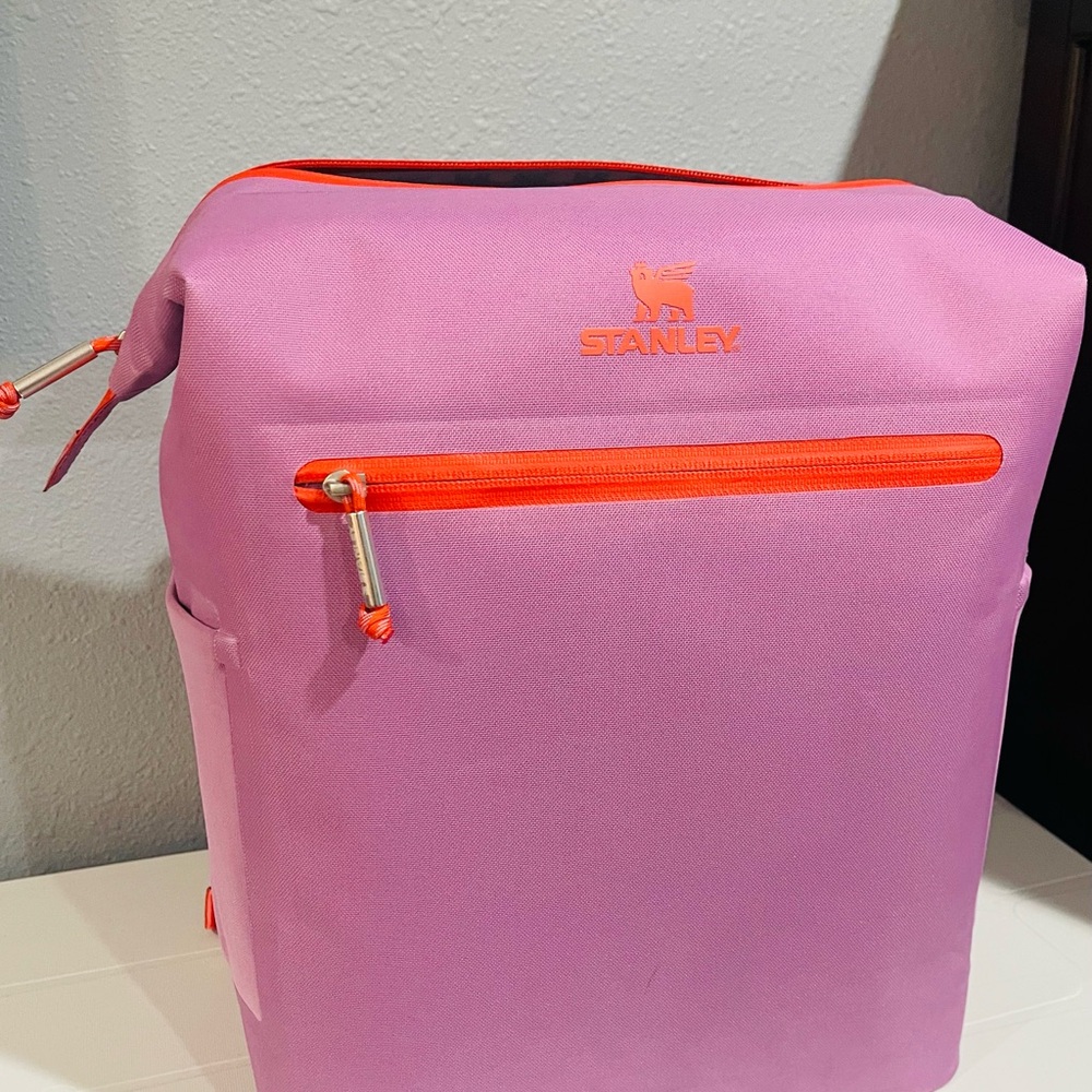 Stanley Pink Cooler Backpack with Orange Accents